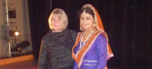 Shila Mehta kathak performer with Marie McCluskey(left)